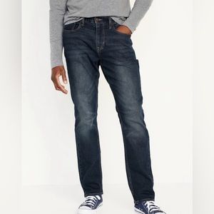 Old navy Mens Straight Built-In Flex Jeans | 34 X 32 | Dark Rinse NEW!!